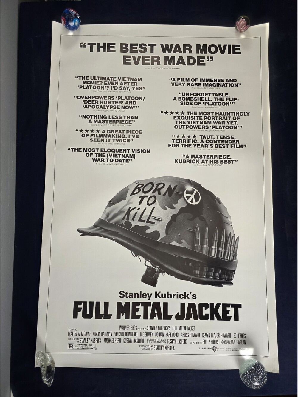 ~ Full Metal Jacket ~ (1987) Original 1SH Movie Poster ROLLED Kubrick CRITICS!